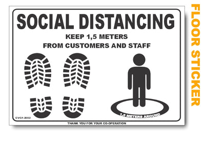 Social Distancing - Clients And Staff (White) Floor Marking