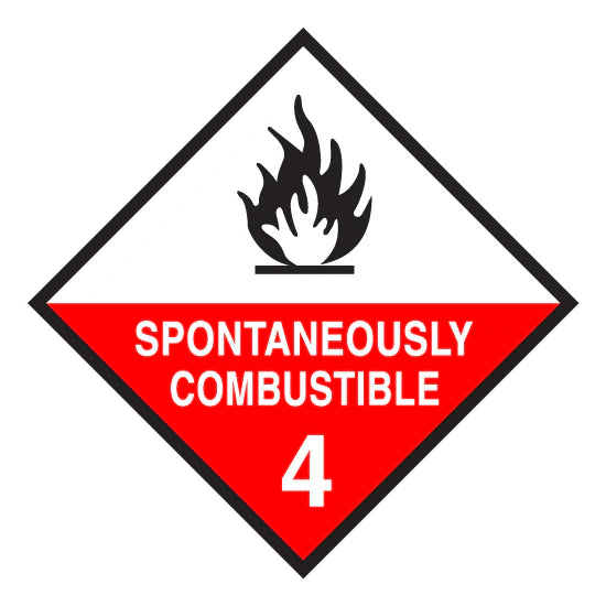 Spontaneous Combustible 4 - Dangerous Goods Diamond Sign