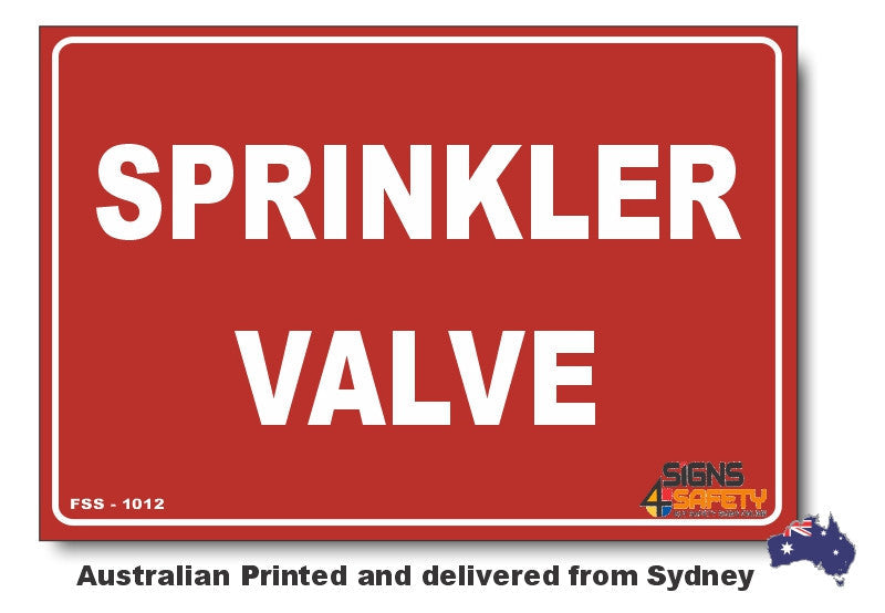 Sprinkler Valve Sign – Signs4Safety