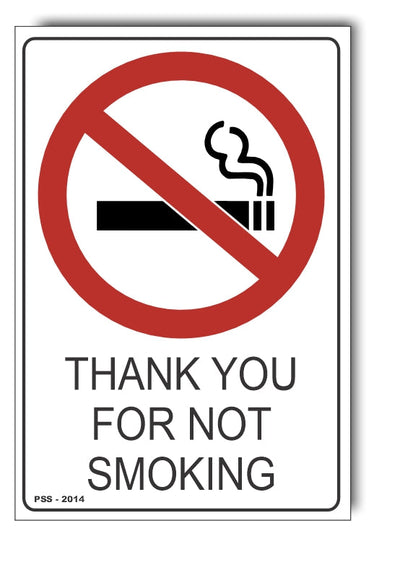 Thank You For Not Smoking Sign