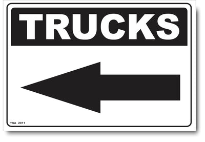 Trucks Left Sign