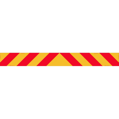 Vehicle Rear Marker Red Yellow Candy Plates 1800mm x 200mm Reflective Sign Split In Two Halves