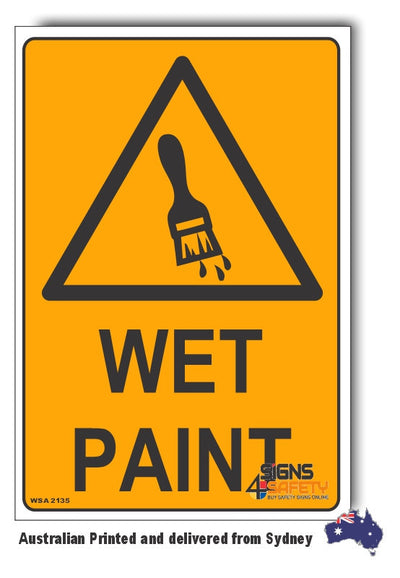 Wet Paint Warning Sign