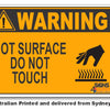 Warning Hot Surface, Do Not Touch Sign