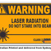 Warning, Laser Radiation, Do Not Stare Into Beam, Class 2 Sign
