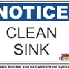 Notice - Clean Sink Sign