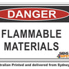 Danger Flammable Materials Sign
