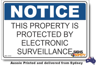 Notice - This Property Is Protected By Electronic Surveillance Sign