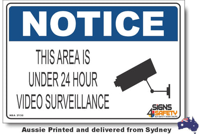 Notice - This Area is Under 24 Hour Video Surveillance (Icon) Sign
