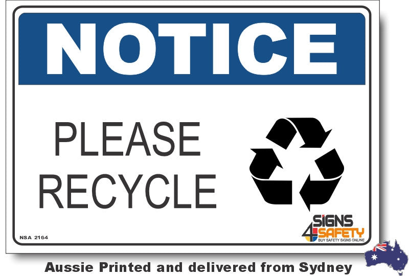 Notice - Please Recycling (Icon) Sign