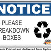 Notice - Please Breakdown Boxes (Icon) Sign