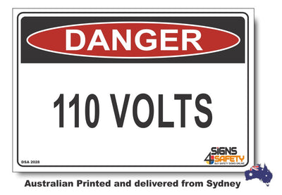 Danger 110 Volts Sign