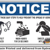 Notice - Prevent The Spread Of Germs Sign