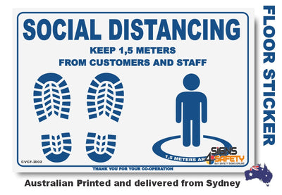 Social Distancing - Clients And Staff (Blue) Floor Marking