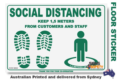 Social Distancing - Clients And Staff (Green) Floor Marking