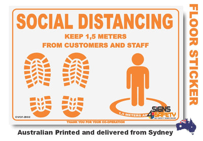 Social Distancing - Clients And Staff (Orange) Floor Marking