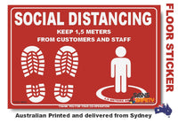 Social Distancing - Clients And Staff (Red) Floor Marking