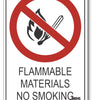 Flammable Materials, No Smoking Prohibited Sign