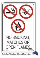 No Smoking, No Matches Or Open Flames Sign