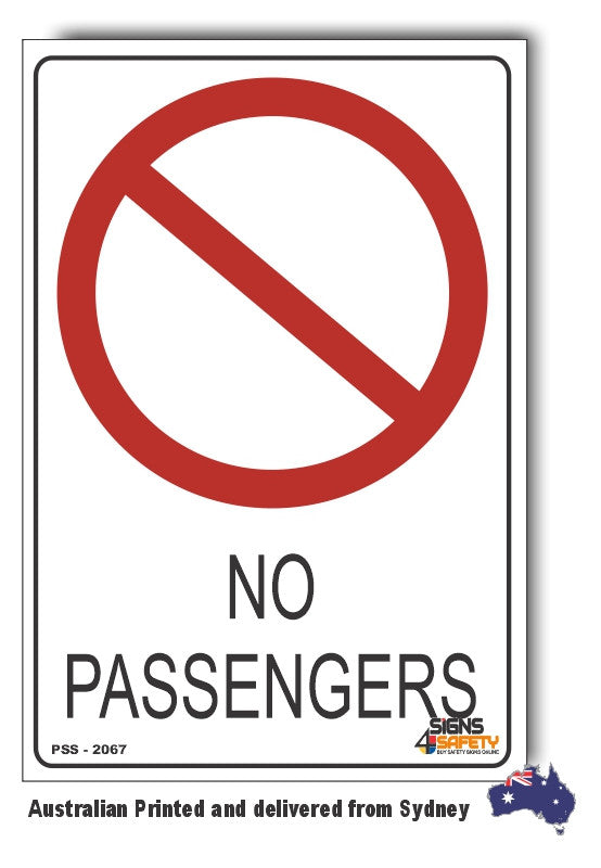 No Passangers Sign