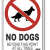 No Dogs Beyond This Point At All Times Sign