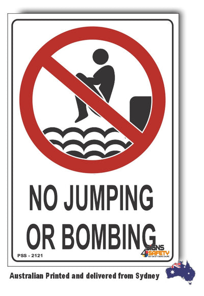 No Jumping Or Bombing Sign