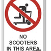 No Scooters In This Area Sign