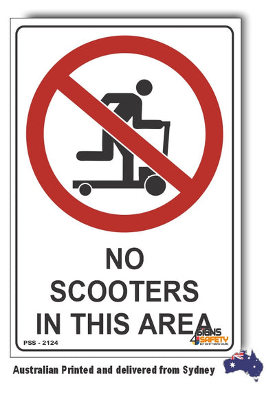 No Scooters In This Area Sign