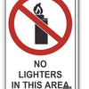 No Lighters In This Area Sign