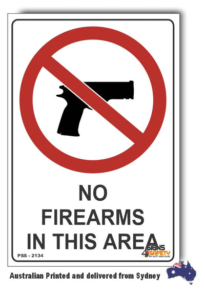 No Firearms In This Area Sign