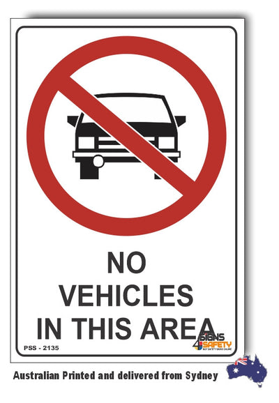 No Vehicles In This Area Sign