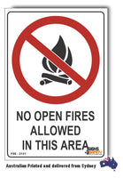 No Open Fires Allowed In This Area Sign