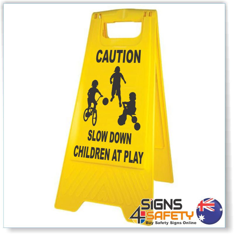 Caution Slow Down Children At Play "A" Frame Sign