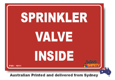 Sprinkler Valve Inside Sign