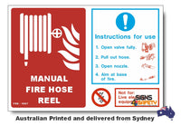 Manual Fire Hose Reel, Instruction For Use Sign