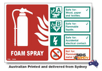 Foam Spray - Special Fire Extinguisher Sign