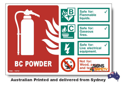BC Powder - Special Fire Extinguisher Sign