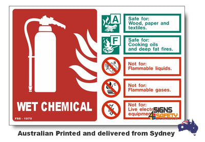 Wet Chemical - Standard Fire Extinguisher Sign