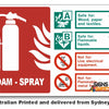 Foam Spray - Standard Fire Extinguisher Sign