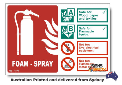Foam Spray - Standard Fire Extinguisher Sign