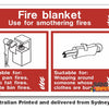 Fire Blanket - How To Use Sign