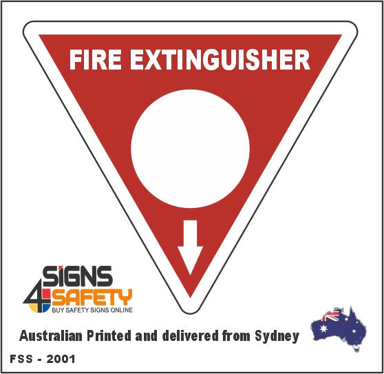 Fire Extinguisher - Arrow Down - Fire Marker Sign