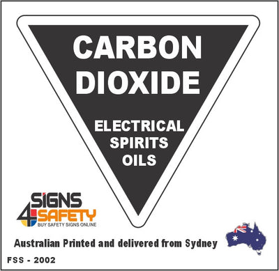Carbon Dioxide, Electrical, Spirits, Oils - Fire Marker Sign