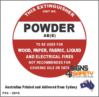Powder AB(E) - Disc Fire Marker Sign