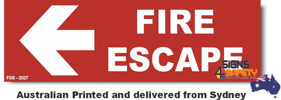 Fire Escape Left Small Sign