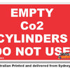 Empty CO2 Cylinders - Do Not Use Sign