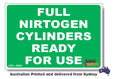 Full Nitrogen Cylinders - Ready For Use Sign