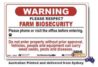Warning - Please Phone Office - Farm Biosecurity Sign