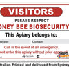 Visitors - Honey Bee Biosecurity Sign