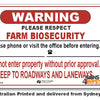 Warning - Please Phone - Plant Health Biosecurity Sign